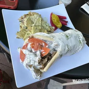 Gyro wrap with potatoes