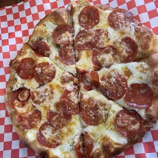 Beef pepperoni pizza