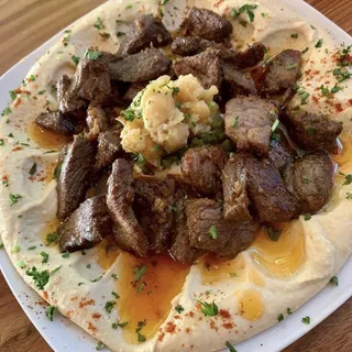 Hummus with Lamb (served with one side)
