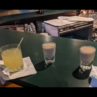 Vanilla vodka with Pineapple and salted nut role shots