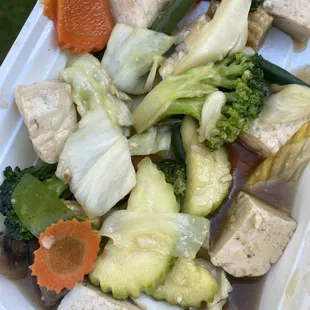 "Green papaya garden" made with tofu - tons of veggies!
