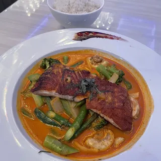 Salmon with Red Curry