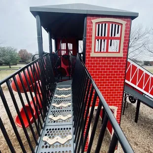 Part of the larger play structure for older children