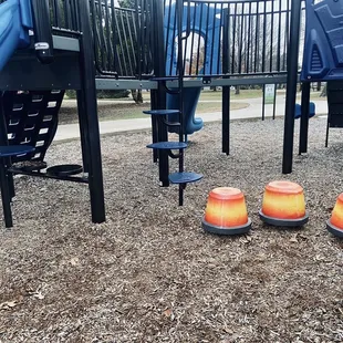 View of the center of the smaller playground (police station theme)
