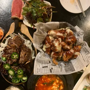 Chive Pancake (vegetarian), Garl Bee, Seafood Soon-Doo-Boo, Korean Saucy Chicks