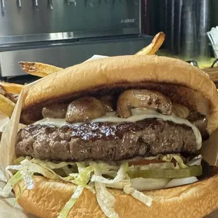 Mushroom Swiss Burger
