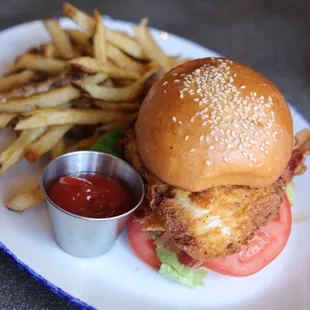 Spicy Chicken Sandwhich and fries