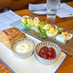 Buttermilk Biscuit and Tracy&apos;s Deviled Eggs