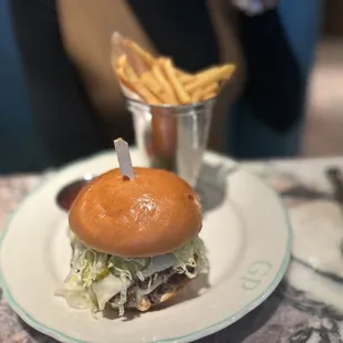 Double cheeseburger and fries