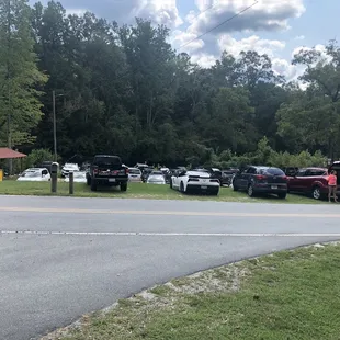 One of two parking areas