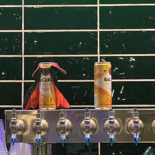 Bacardi RTD cans decorated for Halloween at Bacardi x Trendsetters event (10/28)