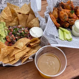 Wings  Guacamole and Pick De Gallo