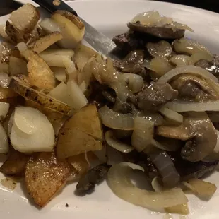 Chopped Steak w/ mushrooms and onions