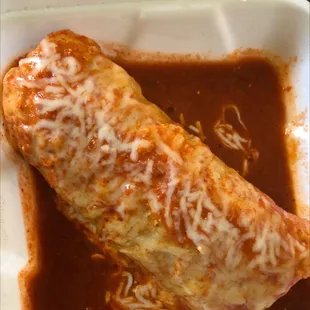 Wet carne asada burrito