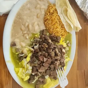 Huevos Rancheros with Lengua and a tortilla