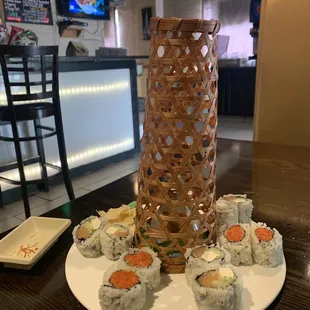 Spicy tuna roll and Philly roll