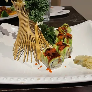 a plate of sushi