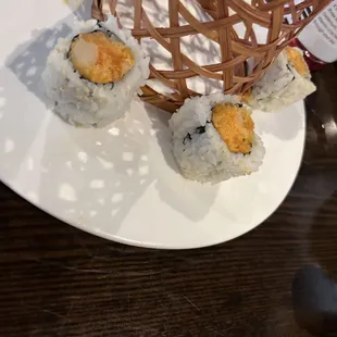 Half of my delicious Spicy white tuna roll (I got too excited)