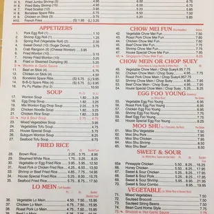 Here is the most recent menu from our favorite local Chinese takeout! 8-24-17