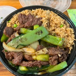 L34. Mongolian Beef Lunch Special with fried rice