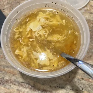 17. Egg Drop Soup with soy sauce