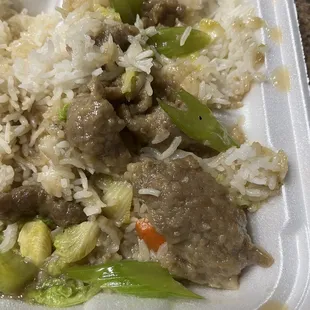 Supposedly " Beef with Black Bean Sauce ."