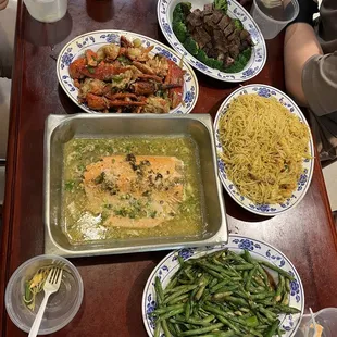 a table full of food