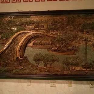 Part of a carved picture scene at the restaurant