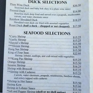 Menu as of 5/13/2022