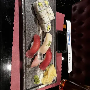 My lunch sushi plate. It was fresh and delicious.