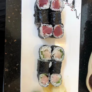 Maki rolls- tuna and yellowtail