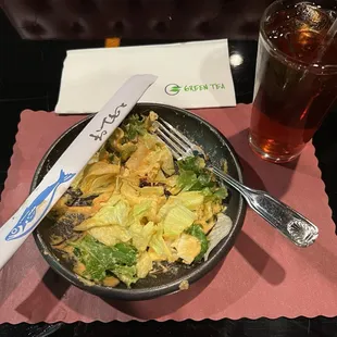 Another shot of Green Teas salad. It was absolutely delicious with a sweet ginger sauce. Yummy!