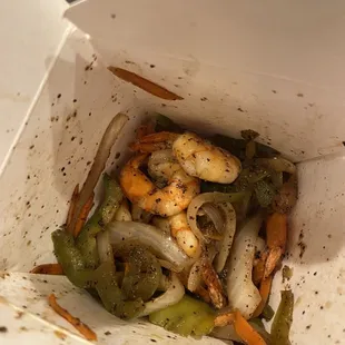 Salad size shrimp for $15. This was the best tasting one from the order
