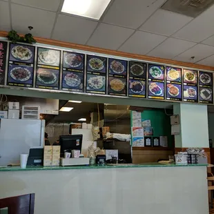 Menu on wall.