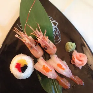 shrimp and sushi