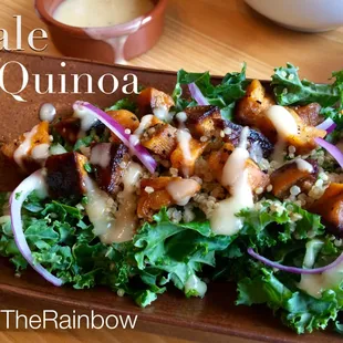 The Kale &amp; Quinoa with Roasted Sweet Potato, Sliced Apple, Red Onion, and Dijon Vinaigrette