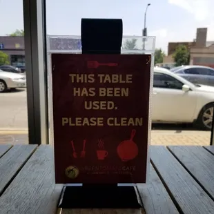 this table has been used please clean