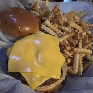 The Mutt Burger with Fries