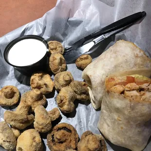 Mushrooms Buffalo Chicken Wrap