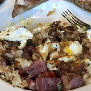 Hash and eggs breakfast. So good.