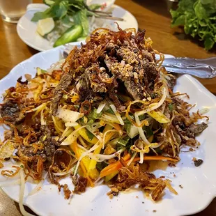 a plate of food on a table