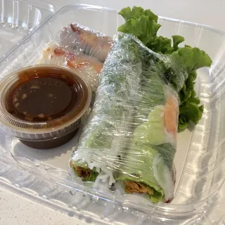 2. Fresh Spring Rolls with Lettuce, Basil, Noodles and Crispy Stick