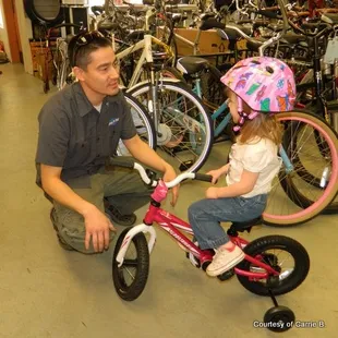 Owner Rob talking to our daughter about her new ride!