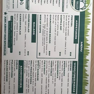 Food menu