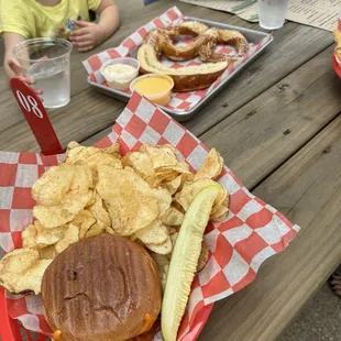 Pulled pork and soft pretzel