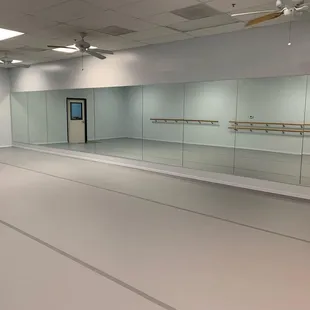 mirror wall installed at Integra Dance Arts