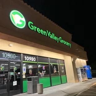 storefront at night