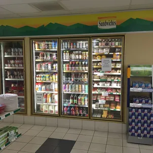 refrigerators in a store