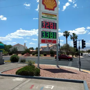 a gas station sign