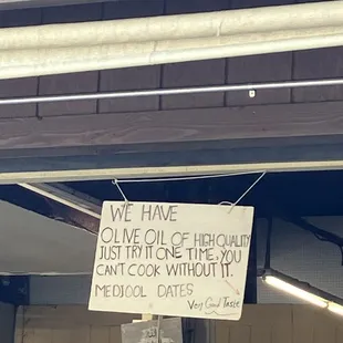 He's not lying! Good olive oil, juicy dates and also great local honey!